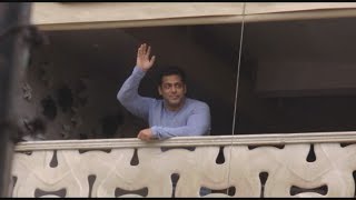 Salman Khan Celebrates Eid With Fans From His House at Mumbai [upl. by Isayg294]