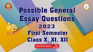 Catechism 202324 First Semester Exam  Possible General Essay Questions  STD X XI XII [upl. by Pardoes410]