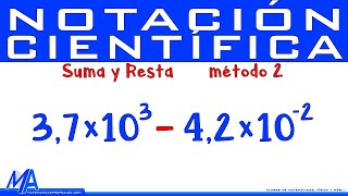 Suma y resta de números en notación científica  Método 2 [upl. by Sonnnie]