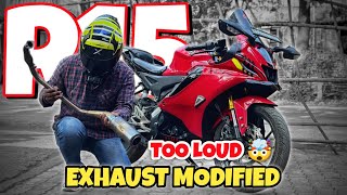 r15 exhaust modified  R15 Full System Exhaust Modification [upl. by Ahsieym405]