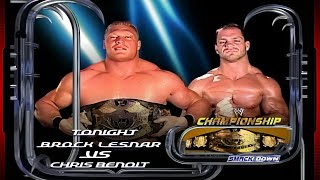 Brock Lesnar vs Chris Benoit WWE Championship Match SmackDown 2003  Matches amp Memories Highlights [upl. by Anyalram]