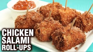 Salami Roll Ups Recipe  How To Make Chicken Salami Roll Ups At Home  Easy Party Appetizer  Neha [upl. by Aivizt806]