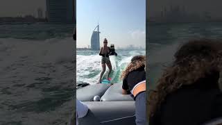 surfing dubai beach  surfboard amazing ytshorts fashion barbie [upl. by Adelle]