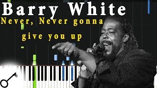 Barry White  Never Never gonna give you up Piano Tutorial Synthesia  passkeypiano [upl. by Selden]