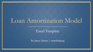 Loan Amortization Template [upl. by Adnawad270]