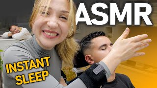 GENTLE ASMR MASSAGE By Female Barber Dila  Asmr Sleep Relief [upl. by Nioe]