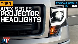 20132014 F150 APEX Series Light Bar Projector Headlights Review amp Install [upl. by Peti117]