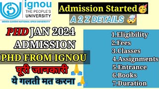 Ignou phd Eligibility Criteria 2024  Ignou phd Admission 2024 Announced  ignou phd course details [upl. by Stutzman]