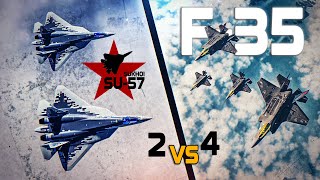 F35 Lightning II Vs Su57  Stealth Vs SAM Cover  Digital Combat Simulator  DCS [upl. by Assilana]