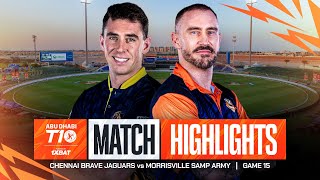 2024 Abu Dhabi T10 I Match 15 Highlights Chennai Brave Jaguars vs Morrisville Samp Army  Season 8 [upl. by Gassman]