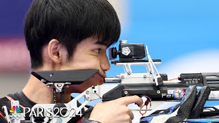 China strikes gold in mixed team air rifle for first medal of the 2024 Paris Olympics  NBC Sports [upl. by Inglebert502]