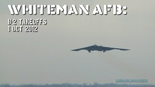 B2 Stealth Flying Wing Takeoffs [upl. by Naesad549]