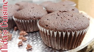 Chocolate Cupcakes Recipe  Cupcake without Butter  Nidas Cuisine  Cake recipe [upl. by Carolynn507]