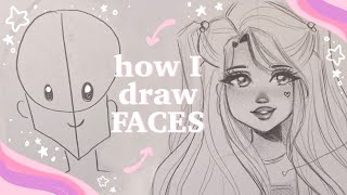 🌸 How I Draw Faces 🌸  easy tutorial my art style [upl. by Irmina692]