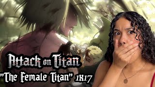 A FEMALE TITAN APPEARS  Attack On Titan  Season 1 Episode 17  First Time Watching  1x17 [upl. by Tse5]