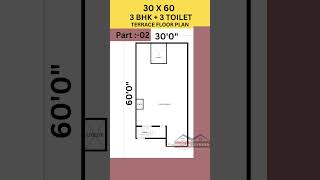 part 2 terrace floor plan design of 30 x 60 feet plot size viral house 3dmodeling homeplan [upl. by Barclay]