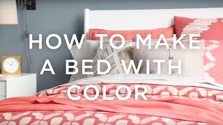 How To Make A Bed With Color  Pattern A Guide From west elm [upl. by Yelknirb]