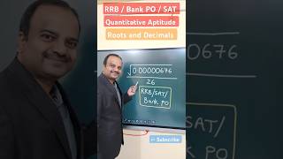 Roots and Decimals  Quantitative Aptitude for exams  Maths shorts maths megtutorials aptitude [upl. by Eneles]