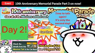 Battle Cats  10th anniversary mission pt 3 Cat ChatsCat Talk Day 2 [upl. by Emearg]