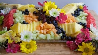 ☀ How to Make A Beautiful Fruit Tray Brunch Fruit Platter [upl. by Norrat]