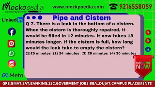 Q7There is a leak in the bottom of a cistern When the cistern is thoroughly repaired it would be [upl. by Lona274]