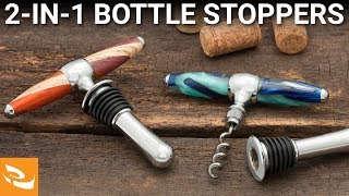 Handled CorkscrewBottle Stopper Woodturning Project [upl. by Ias87]