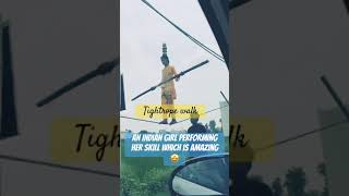 Famous Tightrope walk funambulista shorts viralvideo trending [upl. by Annahahs]