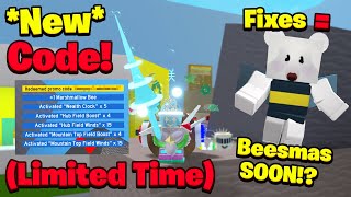 New Code Limited Time USE FAST New Fixes  Beesmas SOON Bee Swarm Simulator [upl. by Dryden]