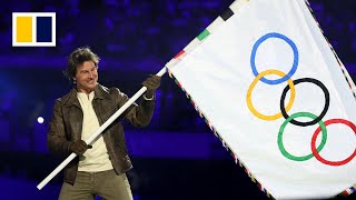 Tom Cruise steals the show at Paris Olympics closing [upl. by Eniawd]