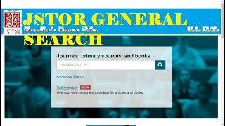 How to Search JSTOR and download contents [upl. by Stetson]