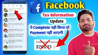 Facebook New Update  Tax Information New Update  Facebook Earning Withdraw Problem [upl. by Ennael124]