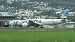 Air AustralB777landing in St Denis de la Reunion RUN [upl. by Nylhsoj345]