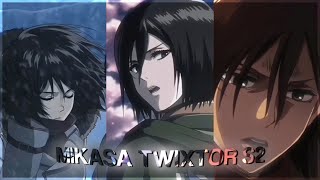 Mikasa Ackerman  Free Twixtor clips  Attack on titans • s2 all scenes [upl. by Yelkreb]