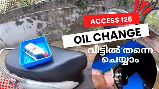 Suzuki ACCESS 125 OIL CHANGE  How to change engine oil of Scooter at home [upl. by Ecnatsnok80]