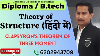 Theory of Structure  Unit6  Clapeyrons Theorem of Three Moment  Three Moment Theorem [upl. by Nordine]