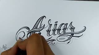 Como Dibujar Lettering ARIAS 🔯 Drawing lettering Chicano Lettering lettering humor [upl. by Hayilaa128]