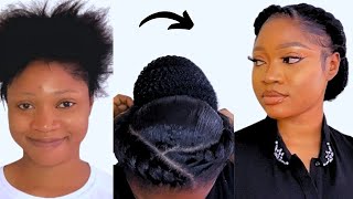 Elegant Flat Twist Updo for Short Natural Hair  5Minute Tutorial  Kinky Hair Styles hairstyles [upl. by Ader]