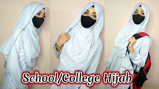 School and College Girls Hijab Tutorial  Easy SchoolCollege Going Girls Hijab Style [upl. by Crisey423]