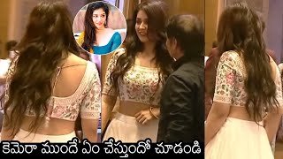 Actress Priyanka Jawalkar Uncomfortable With Her Dress  Gamanam Pre Release Event  News Buzz [upl. by Adilen]