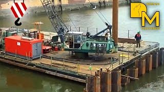 GITTERMASTKRAN IM WASSER ❌ RAUPENKRAN AUF PONTON ❌ BAUSTELLE ELBPHILHARMONIE HAMBURG [upl. by Graniah663]