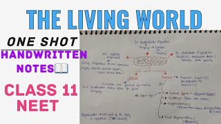 The Living World One ShotHandwritten NotesNcert Detailed videoNeetin Academy [upl. by Ayoral]