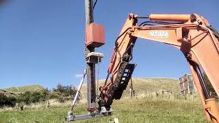 Excavator fence post rammer DIY [upl. by Aekerly]