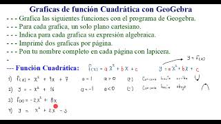 Graficas de funciones Cuadráticas usando GeoGebra Se identifica la parte creciente y decreciente [upl. by Layne]