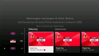 Astro Warna Ch107 Cease transmission On Astro 03 Dec 2024 [upl. by Etezzil]