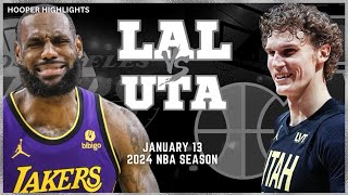 Los Angeles Lakers vs Utah Jazz Full Game Highlights  Jan 13  2024 NBA Season [upl. by Kimball]