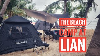 The beach camp at lian  Heavy rainfall  Blackdog Automatic tent  Seaside Camping [upl. by Otrebide]