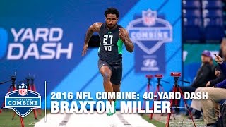 Braxton Miller Ohio State WR 40Yard Dash  2016 NFL Combine [upl. by Nabetse]