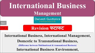 1 International Business Management  International Business International Management Environment [upl. by Parrisch]