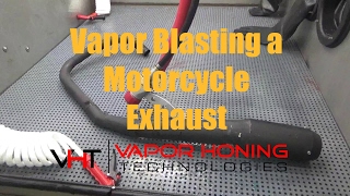 Vapor Blasting a Motorcycle Exhaust Vapor Honing Technologies [upl. by Lorraine]