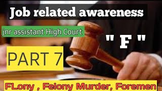 Job related awareness  Court terms jr assistant high court jampk  part 7 [upl. by Roskes379]